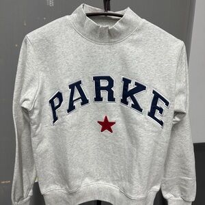 PARKE Men's Gray Sweatshirt with Blue and Red Details